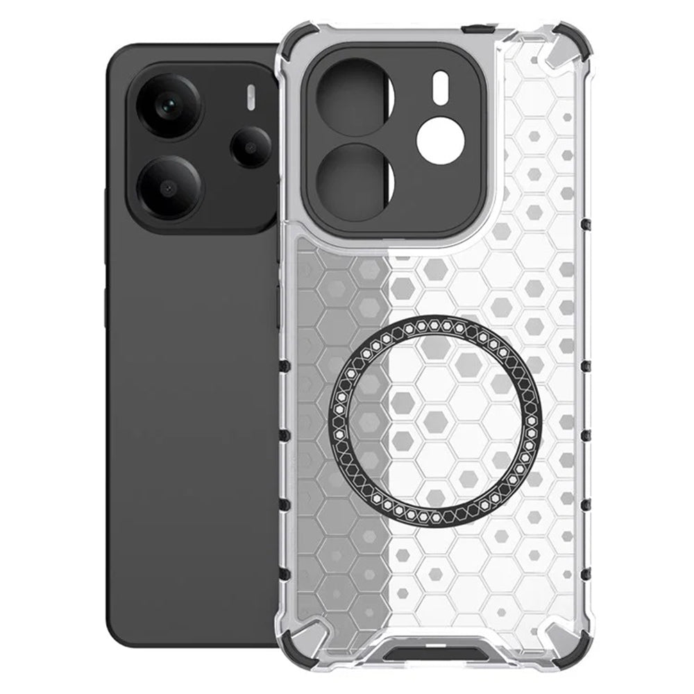 MagSafe ovitek za Xiaomi Redmi Note 14 5G, Techsuit, HoneyComb Shield, bel