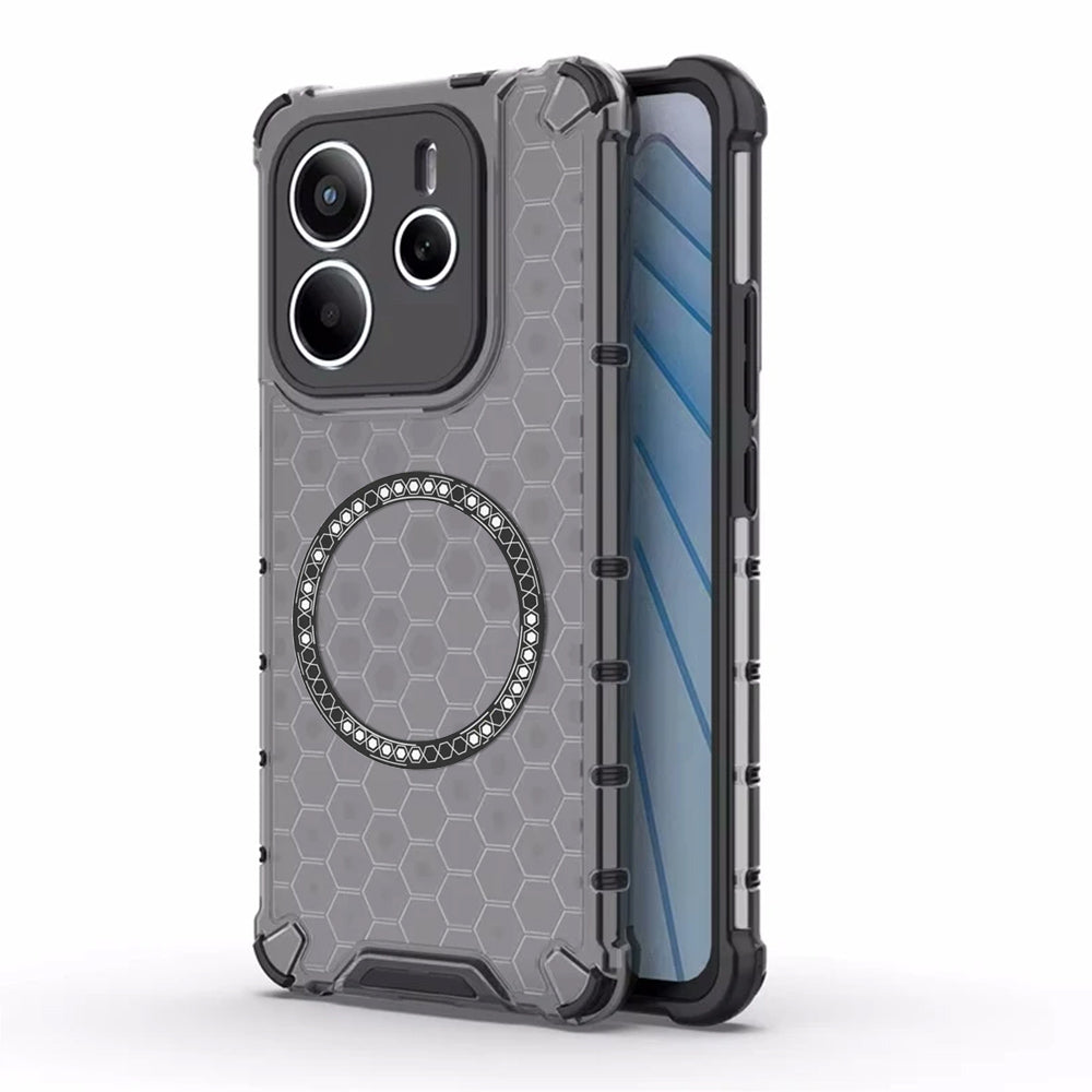 MagSafe ovitek za Xiaomi Redmi Note 14 5G, Techsuit, HoneyComb Shield, Črn