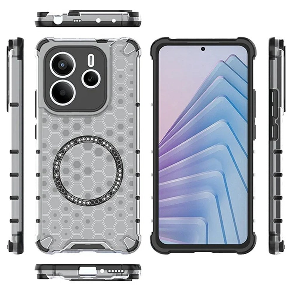 MagSafe ovitek za Xiaomi Redmi Note 14 5G, Techsuit, HoneyComb Shield, Črn