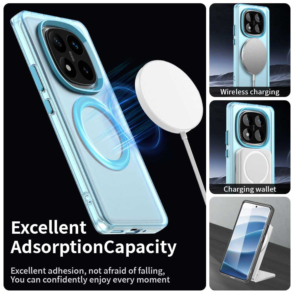 MagSafe ovitek za Xiaomi Redmi Note 14 Pro 4G, Techsuit, CandyCase, modra