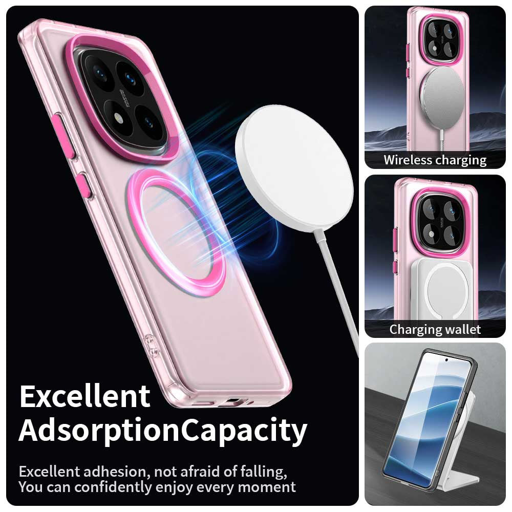 MagSafe ovitek za Xiaomi Redmi Note 14 Pro 4G, Techsuit, CandyCase, roza