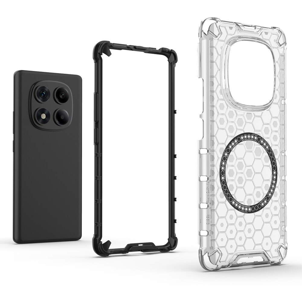 MagSafe Case for Xiaomi Redmi Note 14 Pro 4G, Techsuit, HoneyComb Shield, White