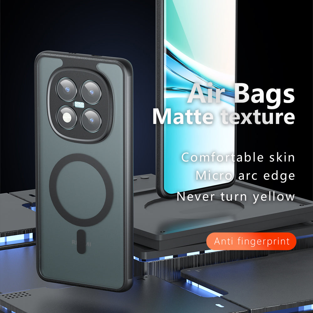 Ovitek MagSafe za Xiaomi Redmi Note 15 Pro 4G, Techsuit, PureFrost, Satenasto črn