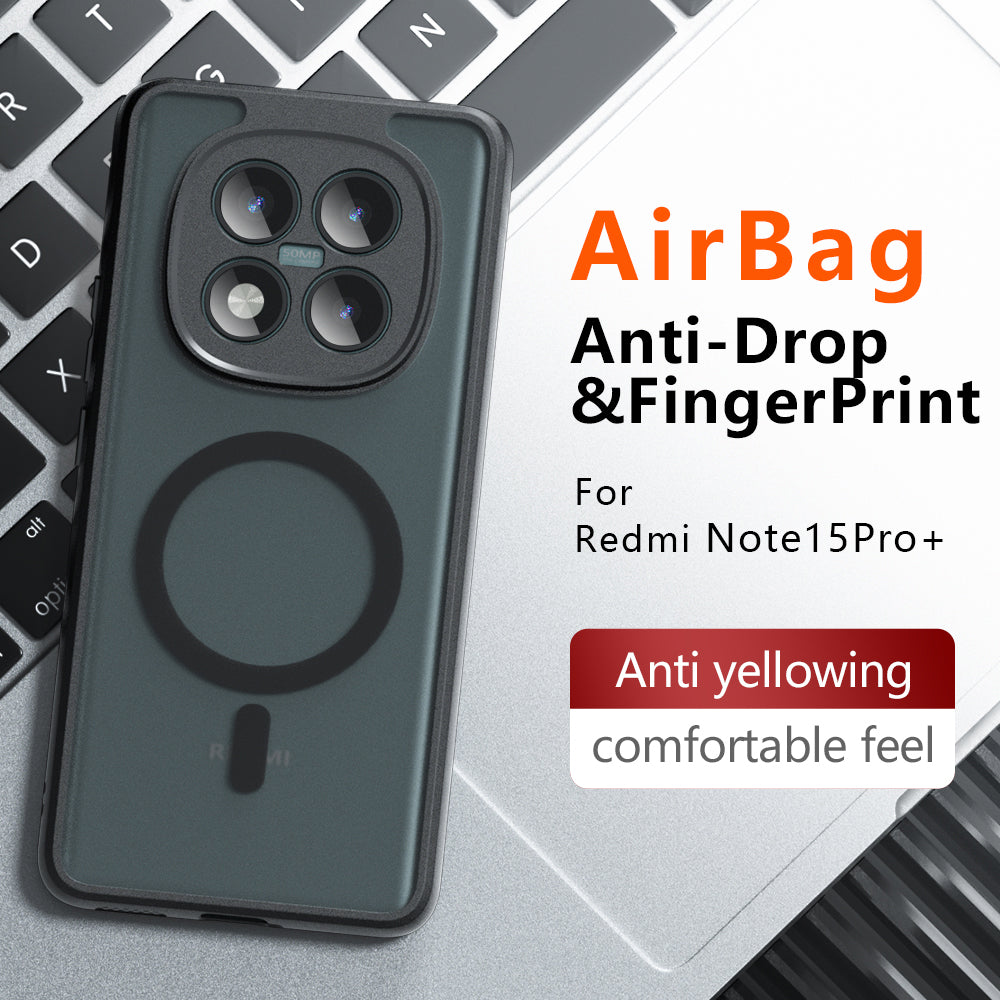 Ovitek MagSafe za Xiaomi Redmi Note 15 Pro 5G, Techsuit, PureFrost, Satenasto črn