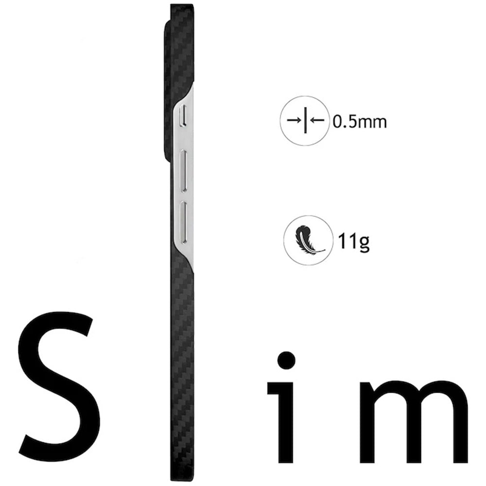 Ovitek MagSafe za Apple iPhone 17 Air, Techsuit, Aramid Fiber, Črn