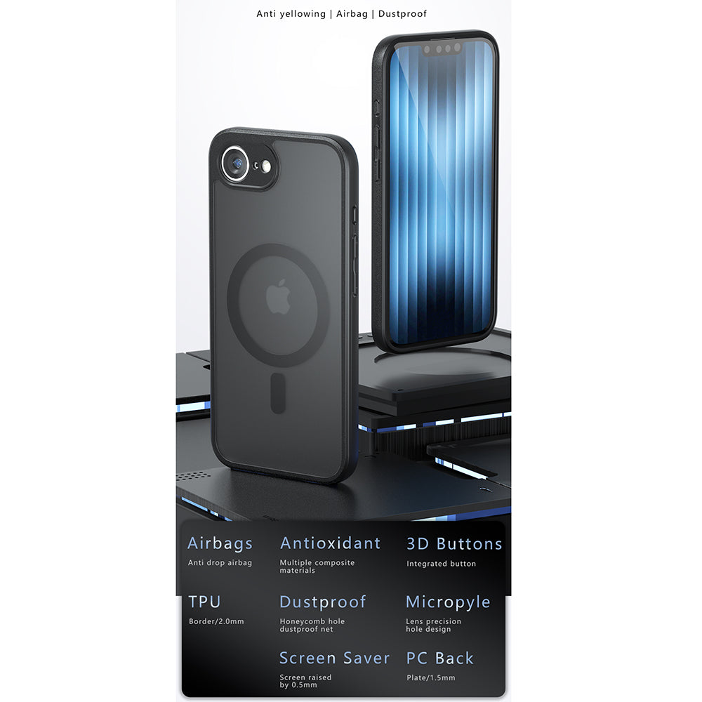 Ovitek MagSafe za Apple iPhone 17 Pro Max, Techsuit, PureFrost, Črn