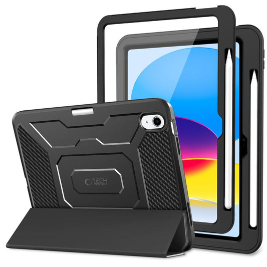 Ovitek za Apple iPad (2025) / iPad (2022), Tech-Protect, Endurance, Črn