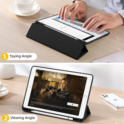 Ovitek za Apple iPad 10.2 (2021) / 10.2 (2020) / 10.2 (2019), Techsuit, Flex Trifold, Črn