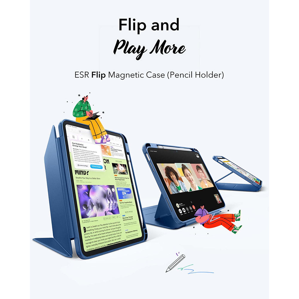 Ovitek za Apple iPad (2025) / (2022), ESR, Flip Hybrid, Modra