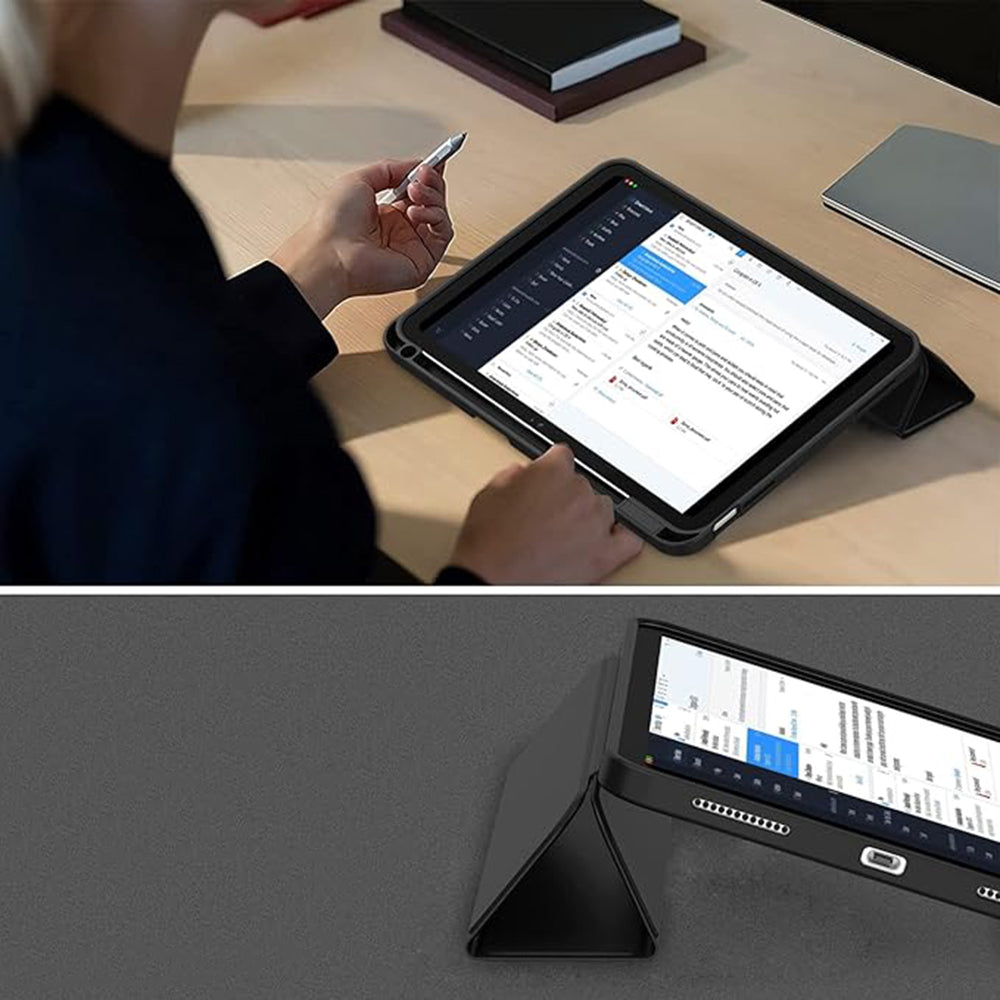 Ovitek za Apple iPad (2025) / (2022), Techsuit, Flex Trifold, Črn