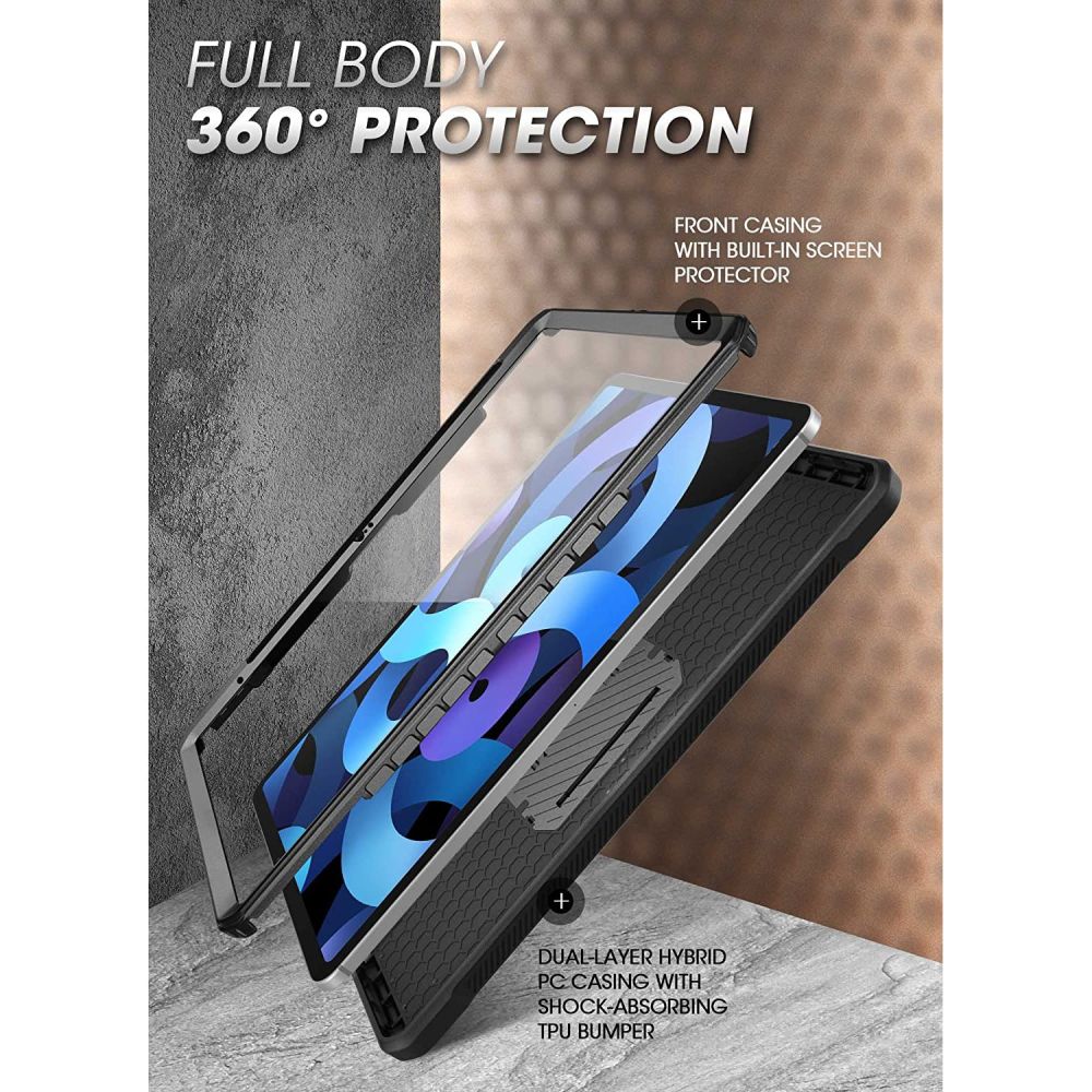 Ovitek za Apple iPad (2025) / iPad (2022), Supcase, Unicorn Beetle Pro, Črn