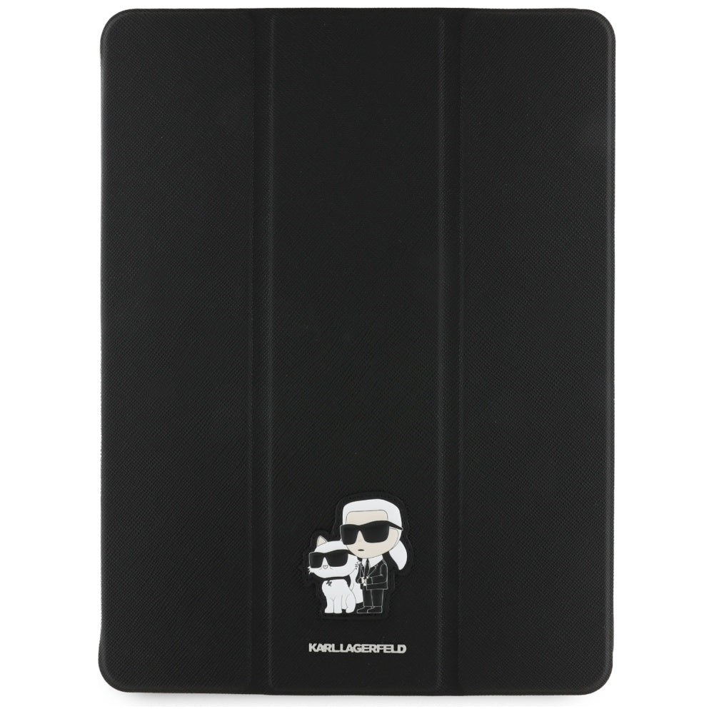 Ovitek za Apple iPad Air 13 (2026) / Air 13 (2025) / Air 13 (2024), Karl Lagerfeld, Saffiano Karl & Choupette, Črn