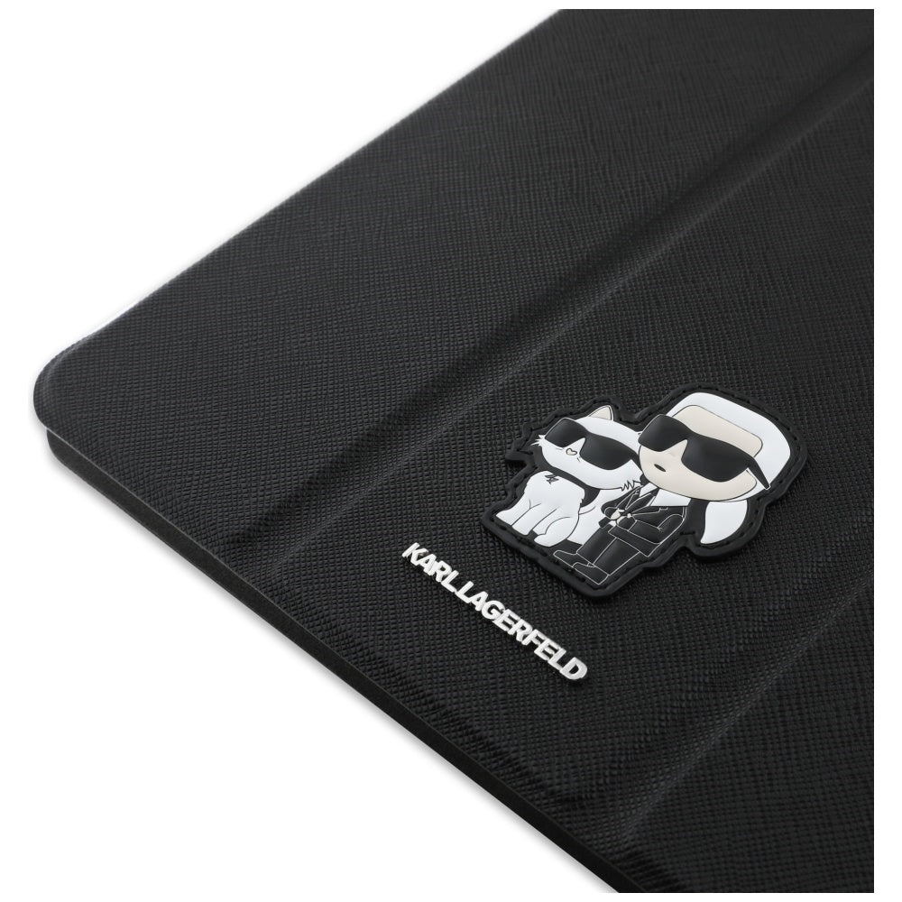 Ovitek za Apple iPad Air 13 (2026) / Air 13 (2025) / Air 13 (2024), Karl Lagerfeld, Saffiano Karl & Choupette, Črn