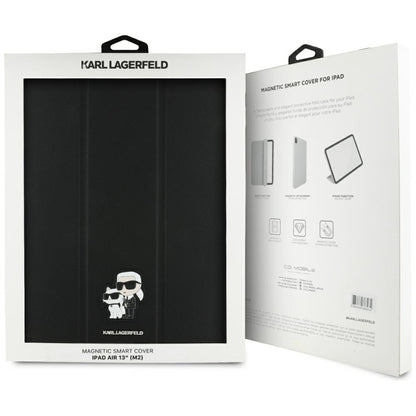 Ovitek za Apple iPad Air 13 (2026) / Air 13 (2025) / Air 13 (2024), Karl Lagerfeld, Saffiano Karl & Choupette, Črn