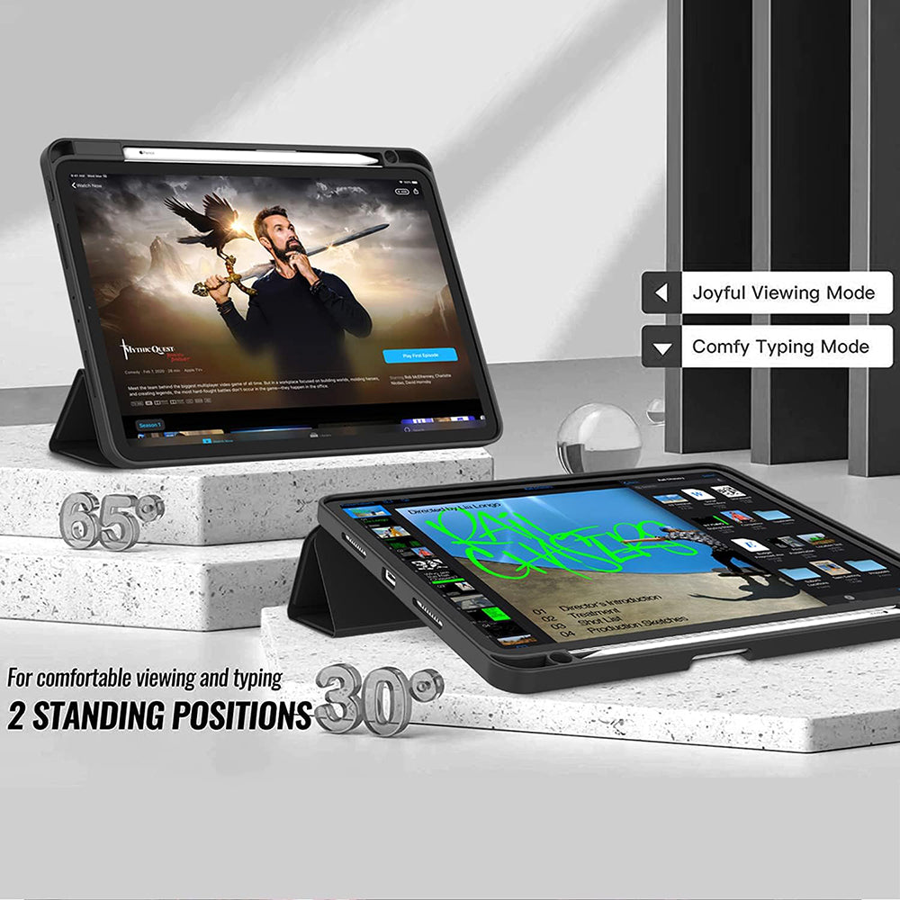 Ovitek za Apple iPad Pro 11 (2022) / Pro 11 (2021) / Pro 11 (2020) / Pro 11 (2018), Techsuit, Flex Trifold, Črn