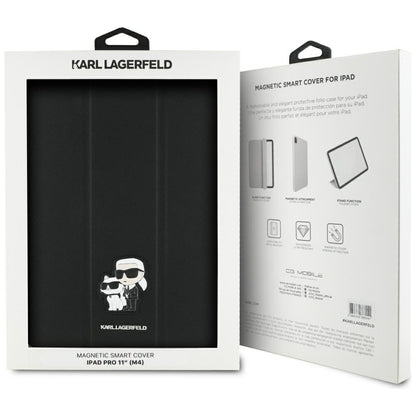 Ovitek za Apple iPad Pro 11 (2024), Karl Lagerfeld, Saffiano Karl & Choupette, črn.