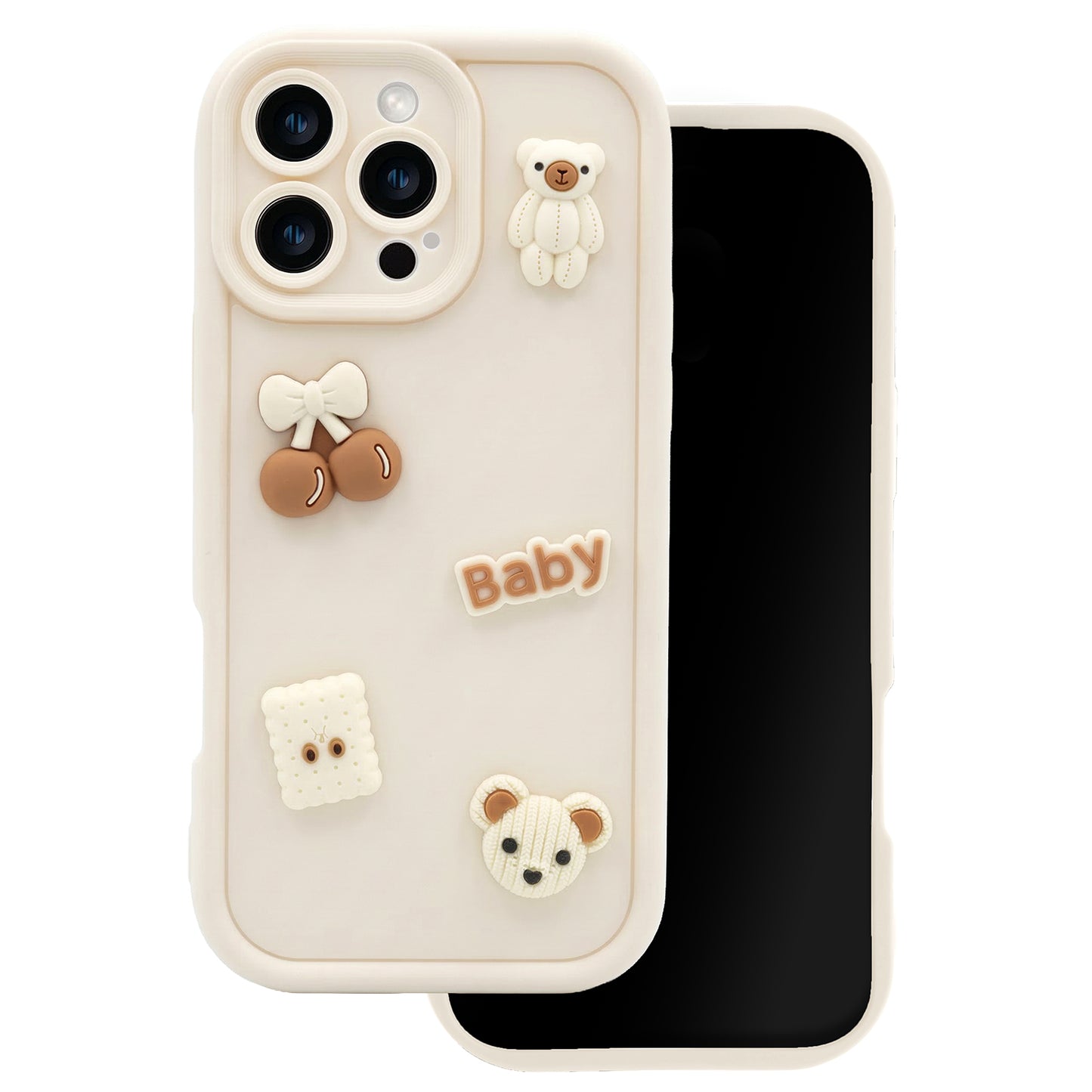Ovitek za Apple iPhone 14, OEM, Ultra Trendy 3D Bear, Bež