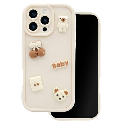 Ovitek za Apple iPhone 14, OEM, Ultra Trendy 3D Bear, Bež