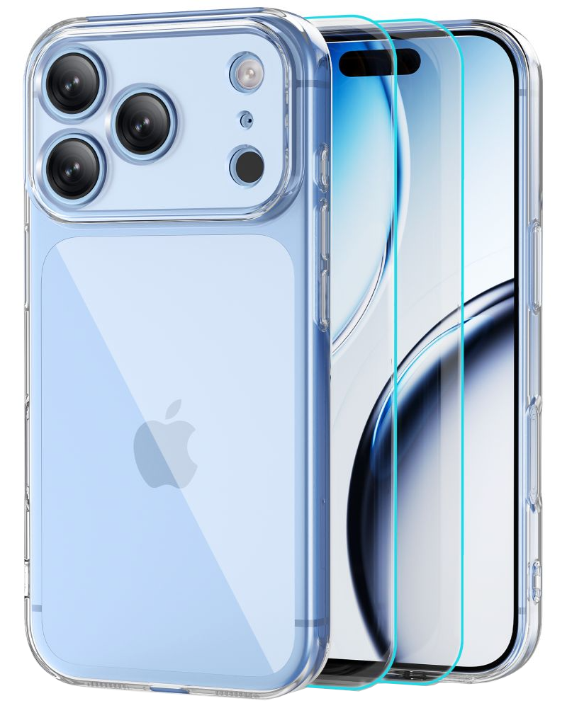 Ovitek za Apple iPhone 18 Pro Max / 17 Pro Max, Tech-Protect, Flexair z zaščito zaslona, Prozoren