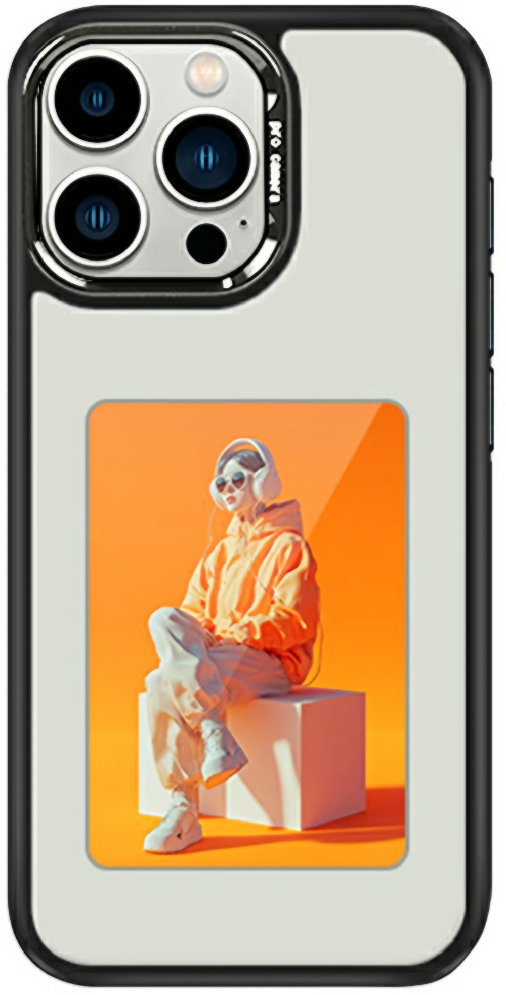 Ovitek za Apple iPhone 16 Pro, OEM, Prilagojen E-Ink zaslon (4 palca), Bel