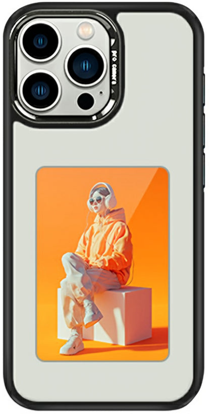 Ovitek za Apple iPhone 16 Pro, OEM, Prilagojen E-Ink zaslon (4 palca), Bel