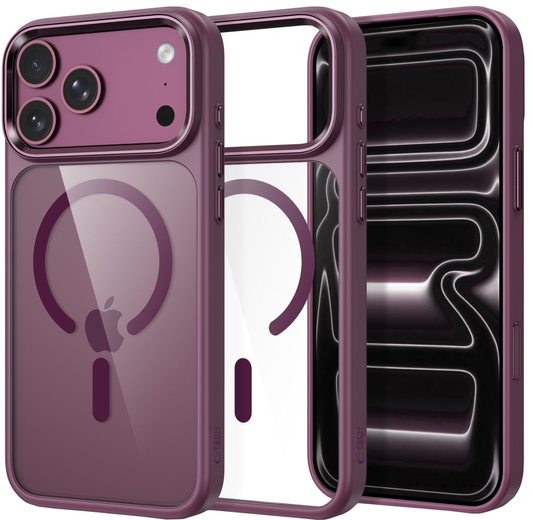 Ovitek za Apple iPhone 18 Pro Max / 17 Pro Max, Tech-Protect, Magmat CC, Prosojno bordo