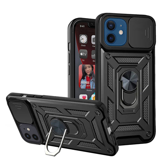 Ovitek za Apple iPhone 12 / 12 Pro, Techsuit, CamShield, Črn