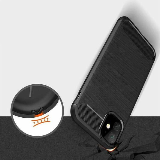 Ovitek za Apple iPhone 12 / 12 Pro, Techsuit, Karbon, Črn