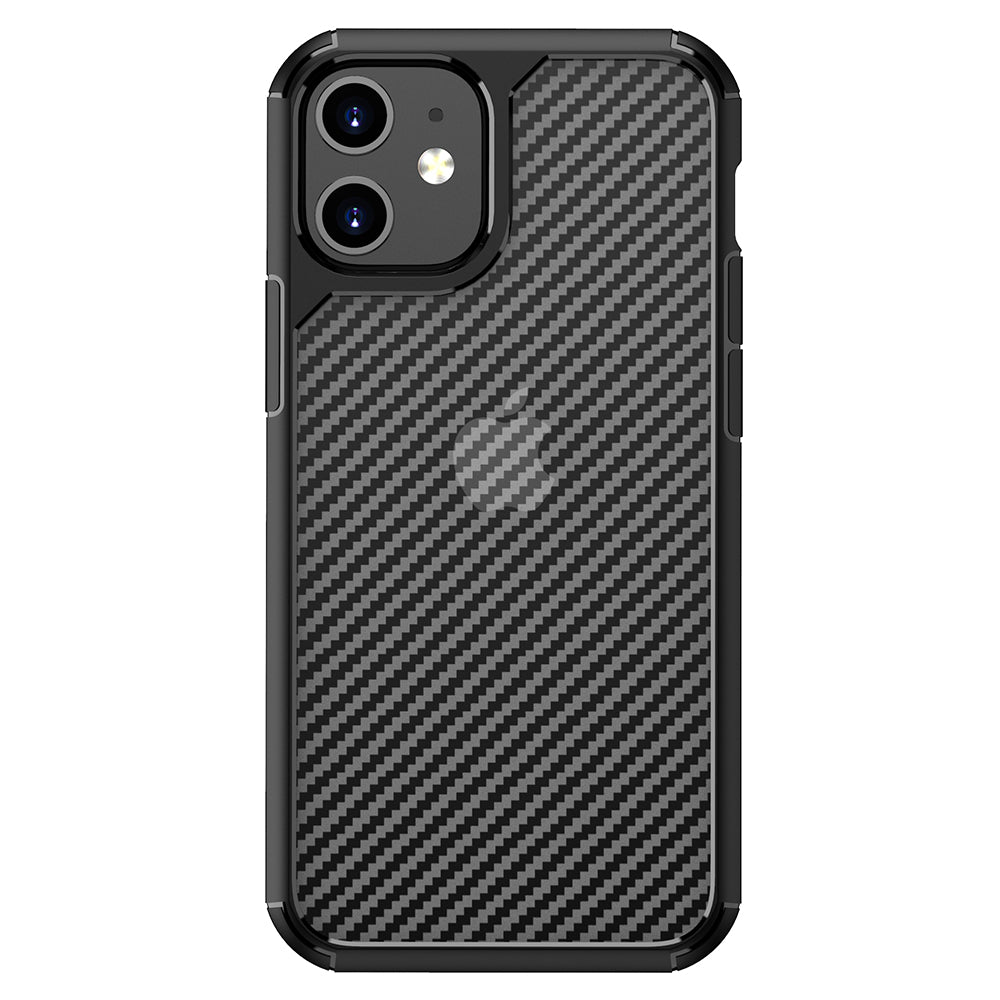 Ovitek za Apple iPhone 12 / 12 Pro, Techsuit, CarbonFuse, Črn
