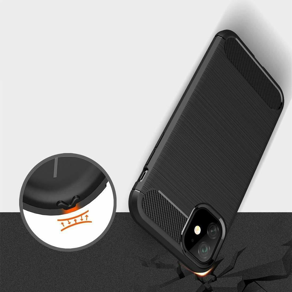 Ovitek za Apple iPhone 12 mini, Techsuit, Karbon, Črn