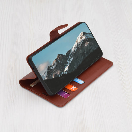 Ovitek za Apple iPhone 12 Pro, Techsuit, usnjen folio, rjav