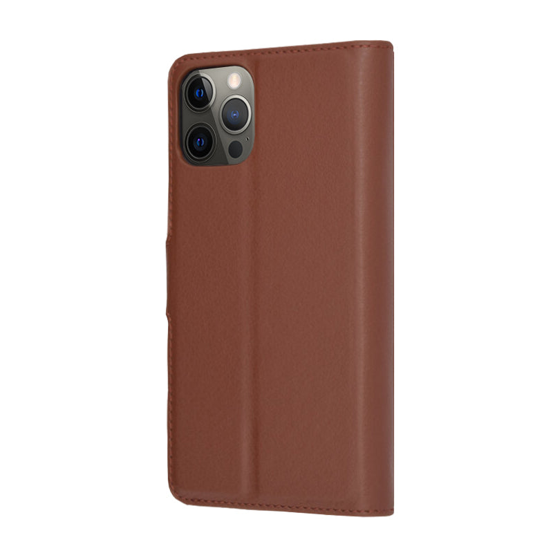 Ovitek za Apple iPhone 12 Pro, Techsuit, usnjen folio, rjav