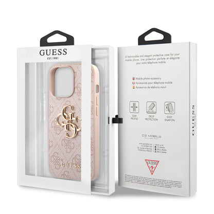 Ovitek za Apple iPhone 13 Pro, Guess, 4G Metal Logo, Roza