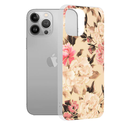 Ovitek za Apple iPhone 13 Pro Max, Techsuit, Marmor, Bež