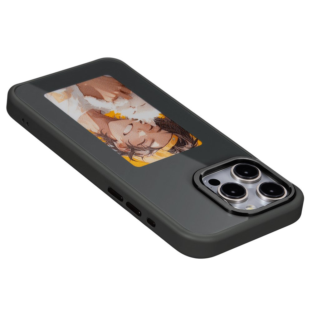 Ovitek za Apple iPhone 15 Pro Max, OEM, Prilagojen E-Ink zaslon, Črn