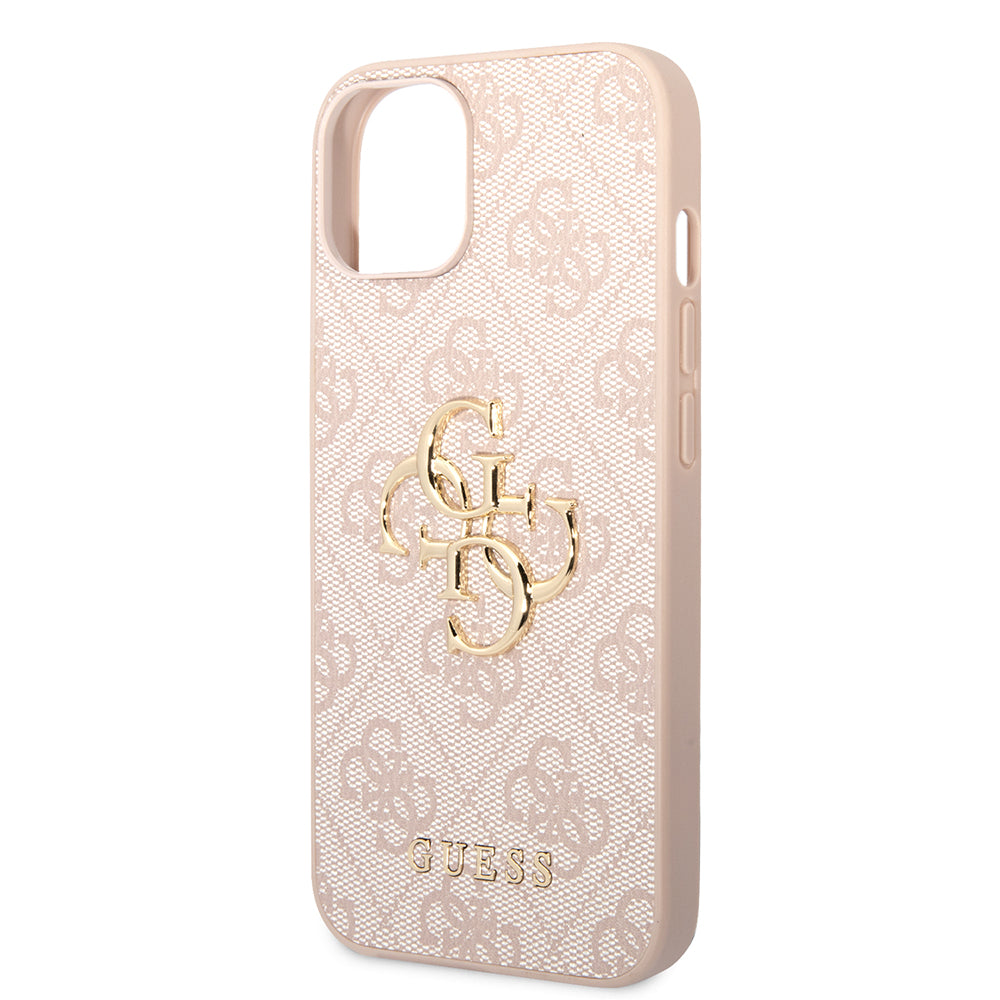 Ovitek za Apple iPhone 14, Guess, 4G Metal Logo, Roza