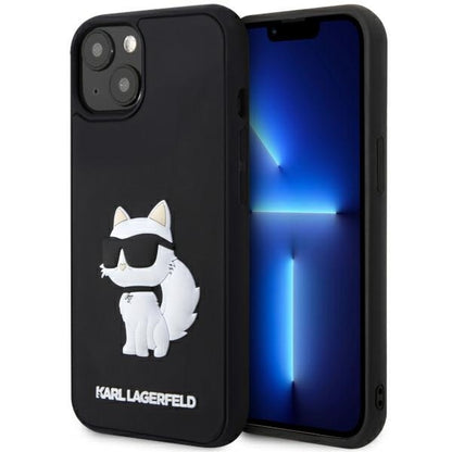 Ovitek za Apple iPhone 14 Plus, Karl Lagerfeld, 3D Rubber Choupette, črn