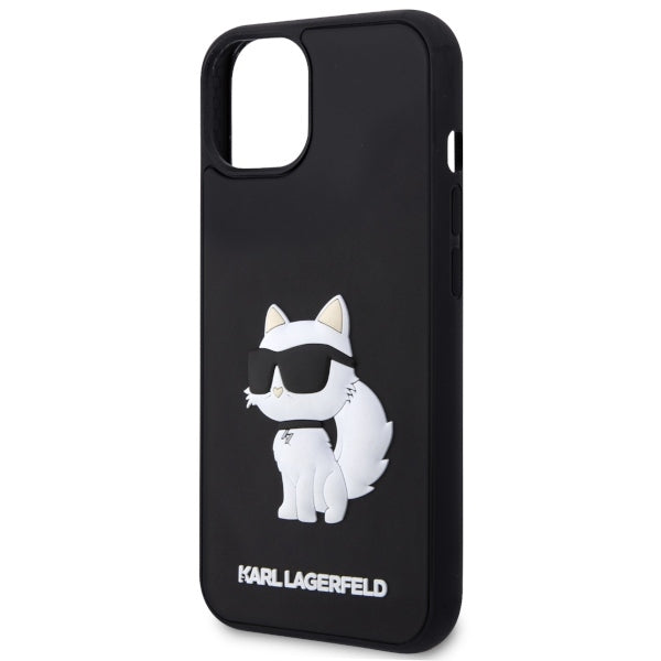 Ovitek za Apple iPhone 14 Plus, Karl Lagerfeld, 3D Rubber Choupette, črn