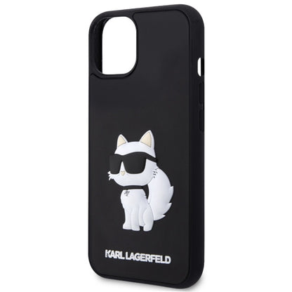 Ovitek za Apple iPhone 14 Plus, Karl Lagerfeld, 3D Rubber Choupette, črn