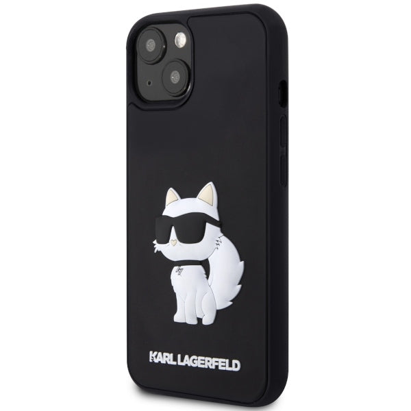 Ovitek za Apple iPhone 14 Plus, Karl Lagerfeld, 3D Rubber Choupette, črn