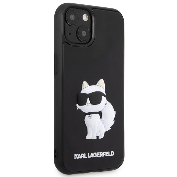 Ovitek za Apple iPhone 14 Plus, Karl Lagerfeld, 3D Rubber Choupette, črn