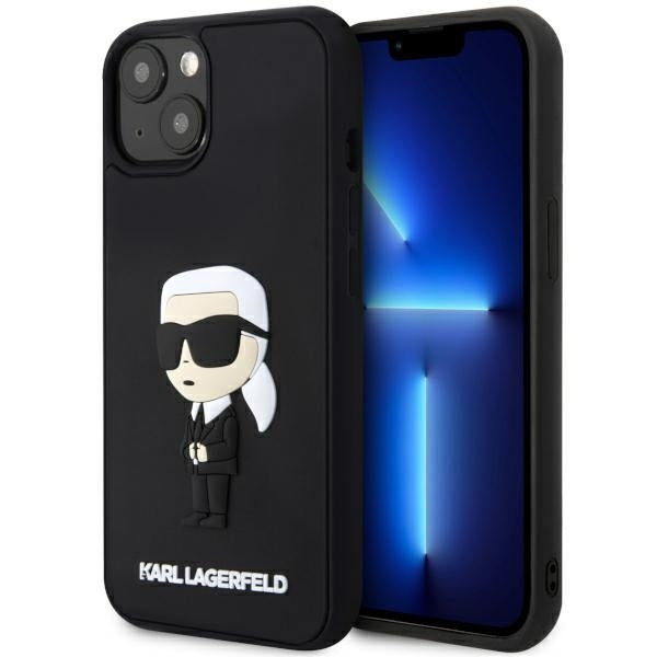 Ovitek za Apple iPhone 14 Plus, Karl Lagerfeld, 3D Rubber Ikonik Karl, črn