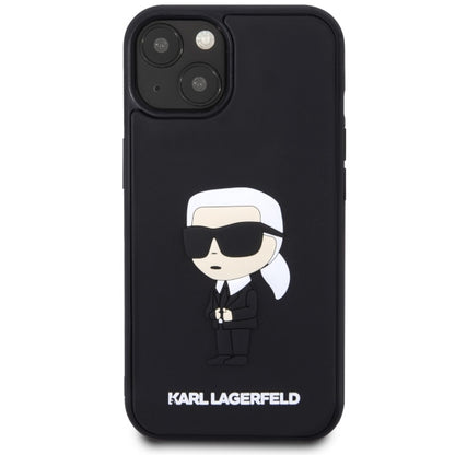 Ovitek za Apple iPhone 14 Plus, Karl Lagerfeld, 3D Rubber Ikonik Karl, črn