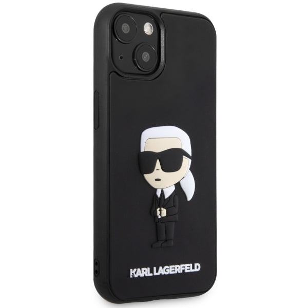 Ovitek za Apple iPhone 14 Plus, Karl Lagerfeld, 3D Rubber Ikonik Karl, črn