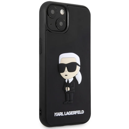 Ovitek za Apple iPhone 14 Plus, Karl Lagerfeld, 3D Rubber Ikonik Karl, črn
