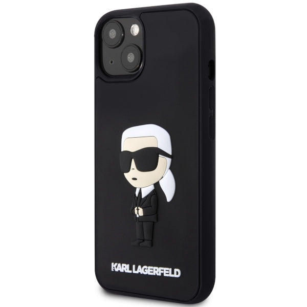 Ovitek za Apple iPhone 14 Plus, Karl Lagerfeld, 3D Rubber Ikonik Karl, črn