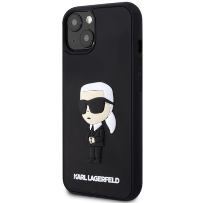 Ovitek za Apple iPhone 14 Plus, Karl Lagerfeld, 3D Rubber Ikonik Karl, črn