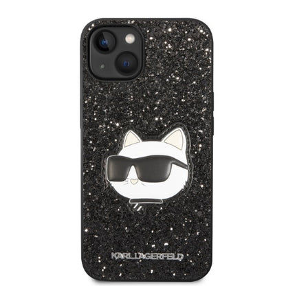 Ovitek za Apple iPhone 14 Plus, Karl Lagerfeld, Glitter Choupette Patch, črn