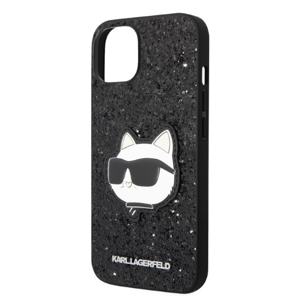 Ovitek za Apple iPhone 14 Plus, Karl Lagerfeld, Glitter Choupette Patch, črn