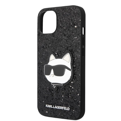 Ovitek za Apple iPhone 14 Plus, Karl Lagerfeld, Glitter Choupette Patch, črn